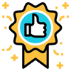 Ribbon with thumbs up
