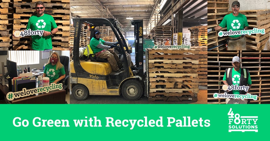 48forty employees with recycled pallets