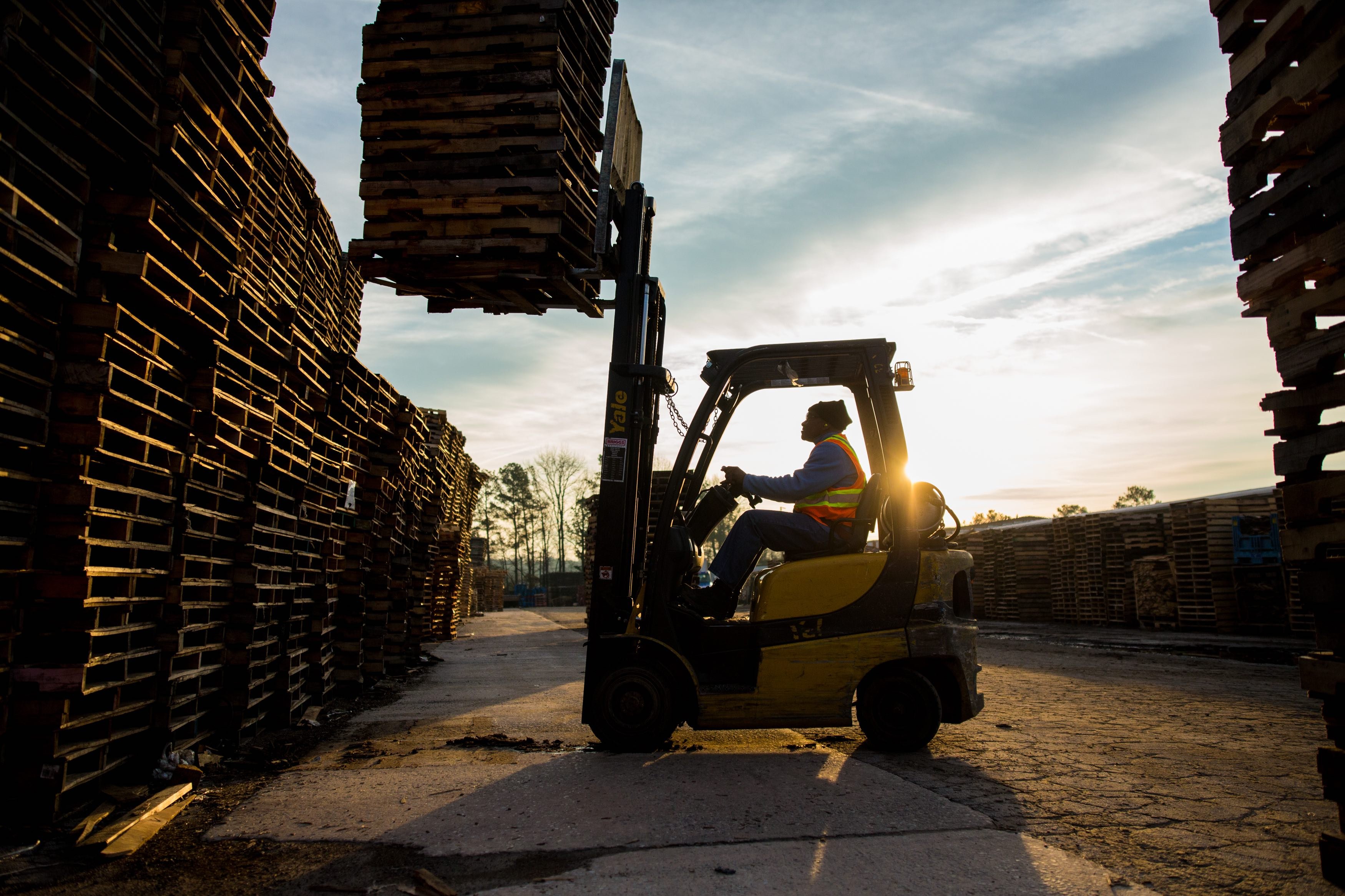Pallets on a Forklift