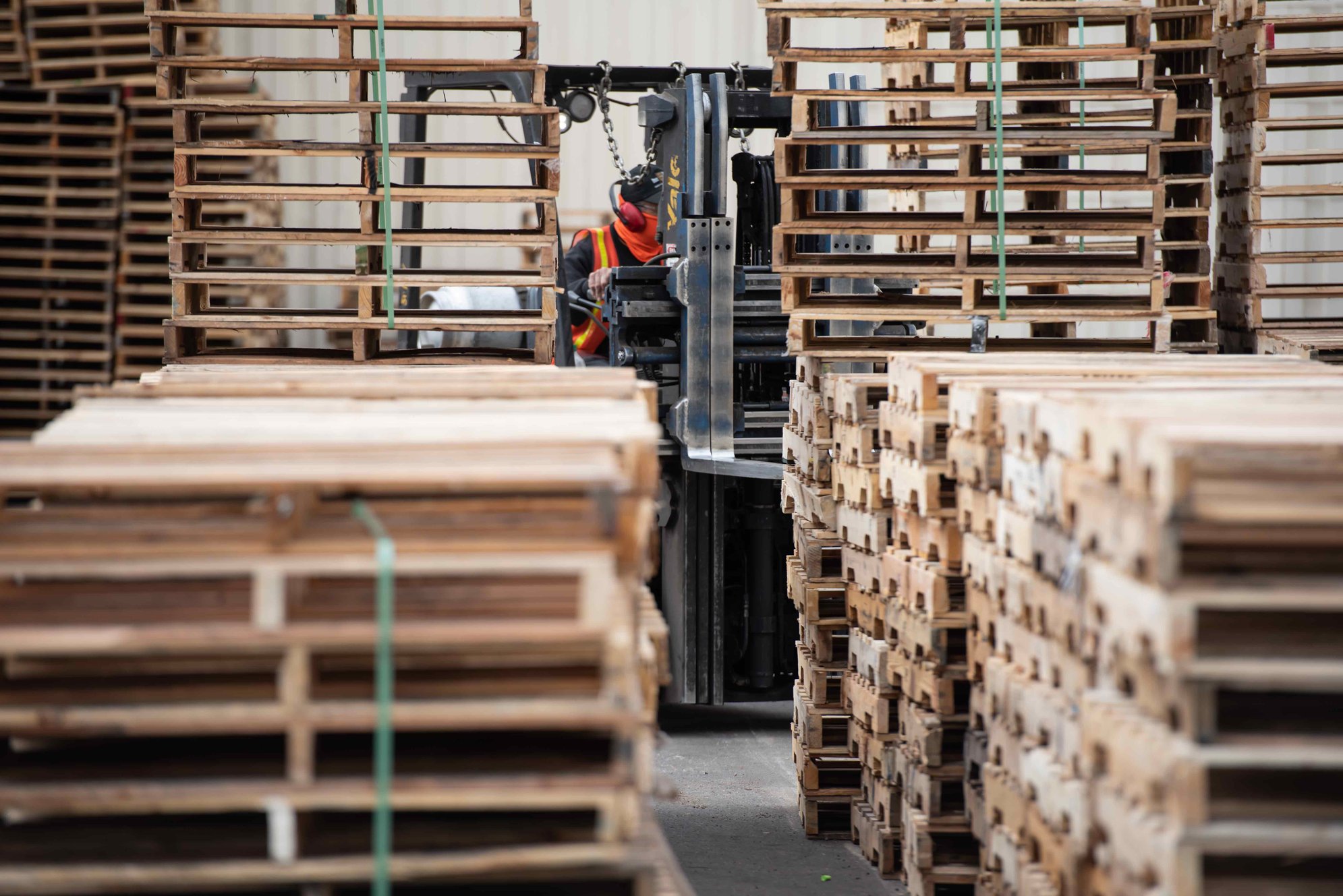 Stacked pallets